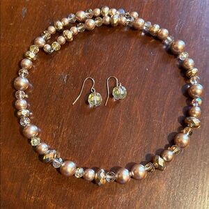 Choker necklace and earrings